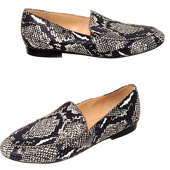 COACH Harper Studded Loafers Snake Skin Print Flat Slip Black Women's Size 8.5 - Picture 2 of 7